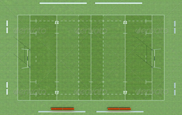 high definition of a rugby field – rendering