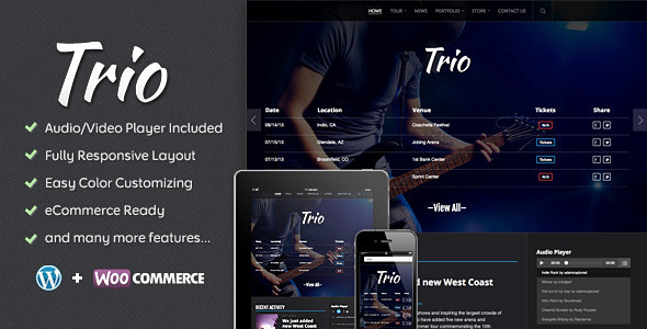 Trio - Band WordPress Theme - Nightlife Entertainment