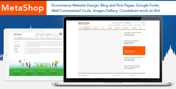 Meta Shop: HTML5 E-Commerce Website Design - Retail Site Templates