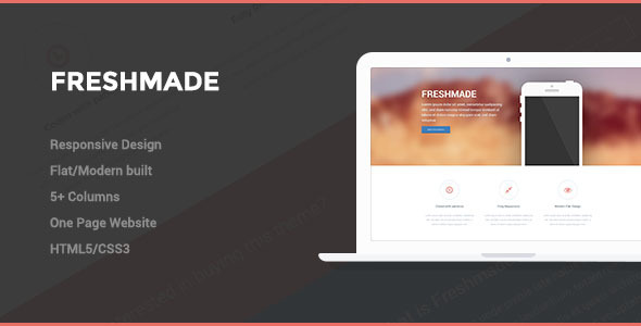 FRESHMADE - Flat Responsive Landing Page - Apps Technology