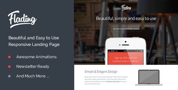 Flading - An Easy To Use Responsive Landing Page - Marketing Corporate