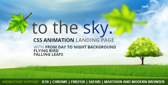 to the Sky. CSS Animation Landing Page - Travel Retail