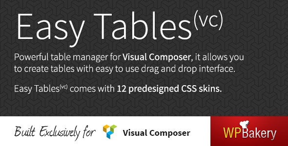 Easy Tables - Table Manager for Visual Composer - CodeCanyon Item for Sale