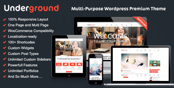 Underground | 2 in 1 Responsive WordPress Theme - Corporate WordPress
