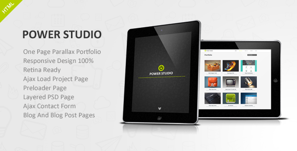 Power Studio - One Page Parallax Portfolio - Portfolio Creative