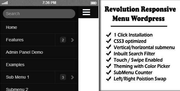 Revolution Responsive Menu WordPress - CodeCanyon Item for Sale