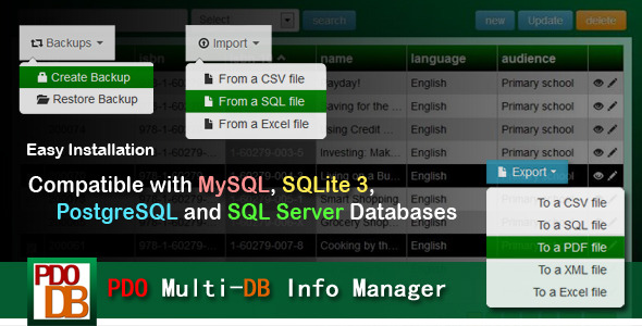 PDO Multi-DB Info Manager - CodeCanyon Item for Sale