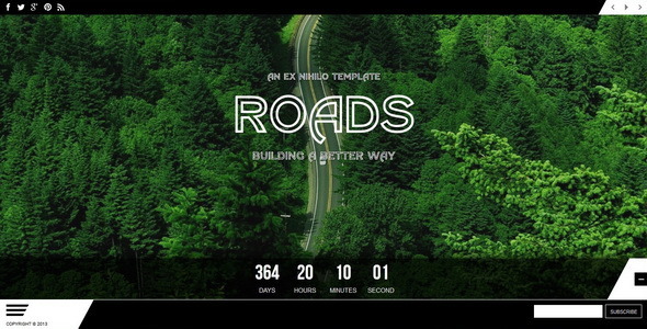 Roads || Responsive Coming Soon Page (Under Construction)
