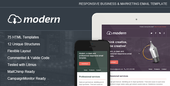 Modern - Responsive Email Template - Email Templates Marketing