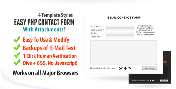 Easy Contact Form With Attachments - CodeCanyon Item for Sale