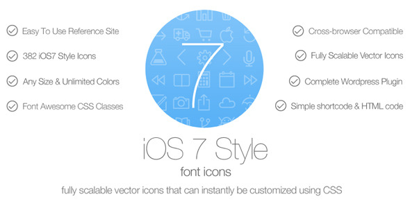 iOS7 Style Font Icons - WordPress Plugin - CodeCanyon Item for Sale