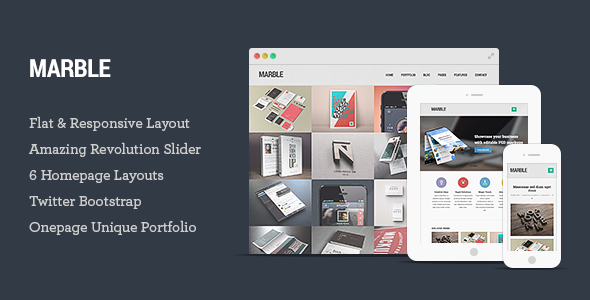 Marble - Flat Responsive HTML5 Template (Creative)