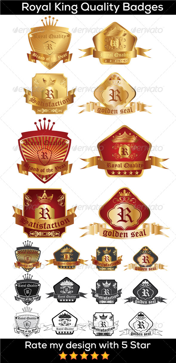 Royal King Quality Badges - Badges & Stickers Web Elements