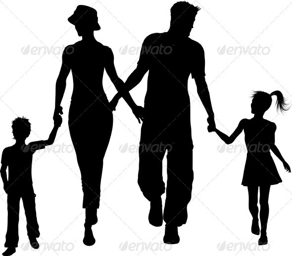 free clipart family walking - photo #31