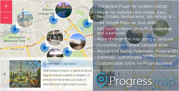 Progress Map WordPress Plugin - CodeCanyon Item for Sale