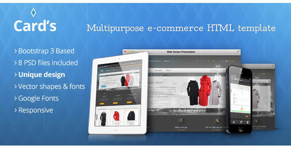 Cards - multipurpose e-commerce HTML template - Retail Site Templates
