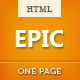 Epic One Page Parallax HTML Template - ThemeForest Item for Sale