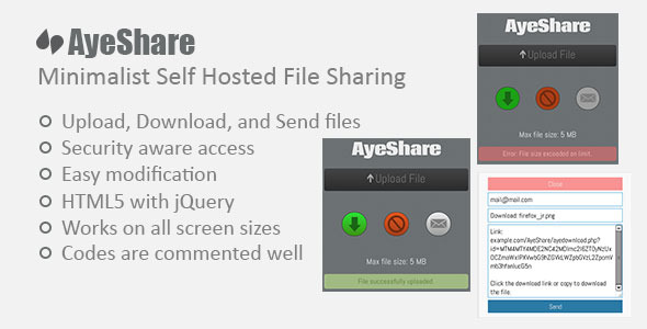 AyeShare - Minimalist Self Hosted File Sharing - CodeCanyon Item for Sale