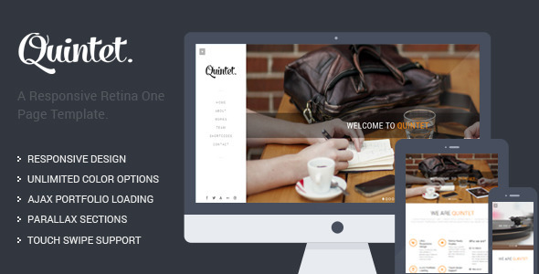 Quintet - Responsive One Page Parallax Template - Creative Site Templates