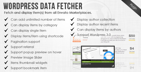 Wordpress Data Fetcher - WP Plugin