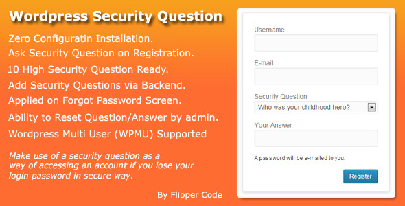 Wordpress Security Question - CodeCanyon Item for Sale