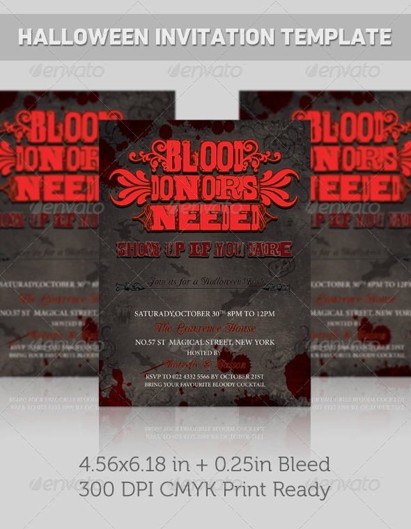 GraphicRiver Halloween Invitation Template Blood Donors 620331