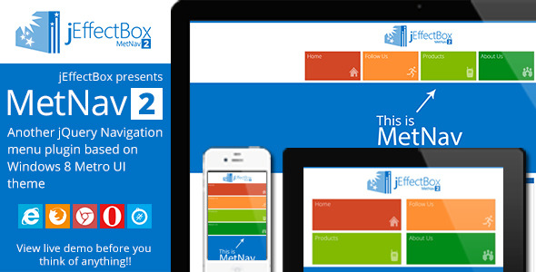 MetNav 2- Another jQuery Metro UI navigation menu - CodeCanyon Item for Sale