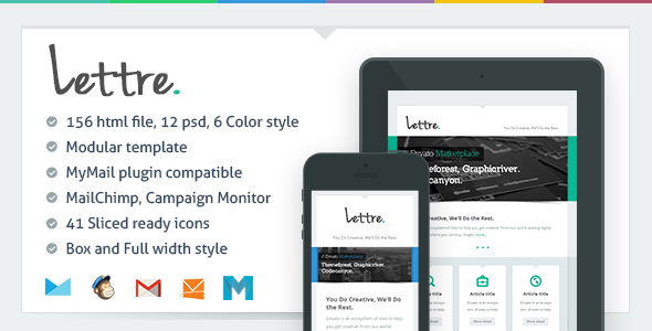 Lettre - Responsive Email Template - Newsletters Email Templates