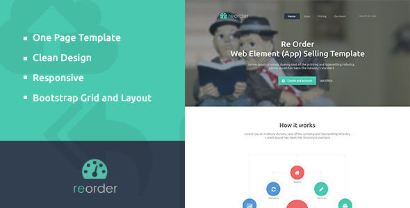 Reorder Parallax One-Page HTML Template - Site Templates 