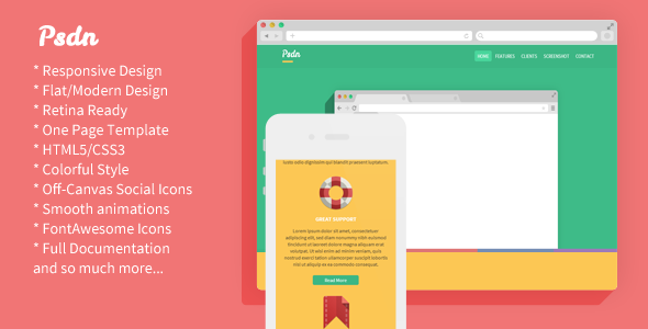 Psdn - Colorful Responsive Landing Page - Technology Landing Pages