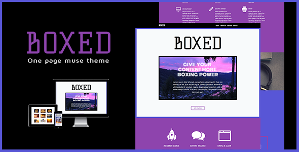 Boxed - One Page Muse Theme - Creative Muse Templates