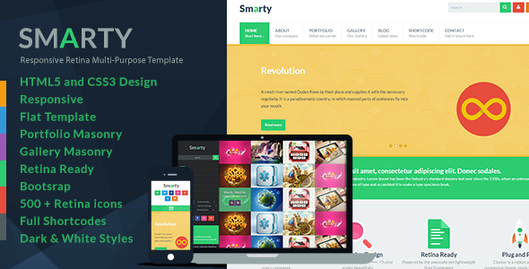 Smarty - Responsive HTML5 Template - Creative Site Templates