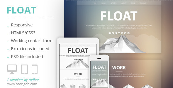Float - Responsive HTML One-Page Template - Portfolio Creative