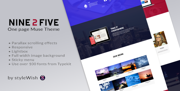 Nine 2 Five - One Page Muse Theme - Creative Muse Templates