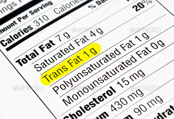 Nutrition label highlighting the unhealthy trans fats. The Food and Drug Administration recently announced a plan to take artificial trans fats entirely out of the food supply industry.