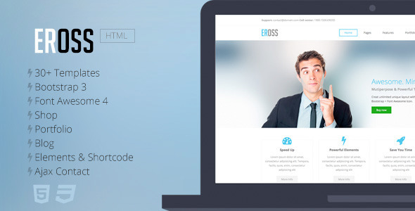 Eross - Responsive Multipurpose HTML5 Template - Corporate Site Templates