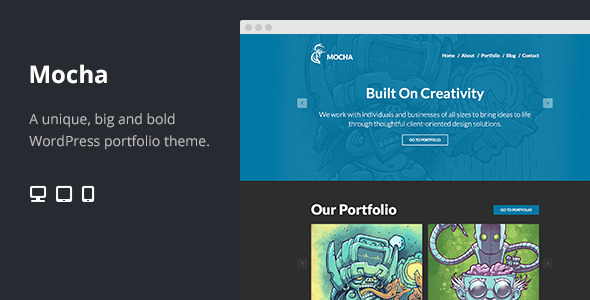 Mocha Flat Bold WordPress Portfolio Theme