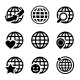 Globe Earth Vector Icons Set 