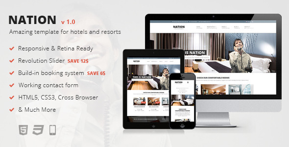 Nation Hotel - Responsive HTML Template - Travel Retail