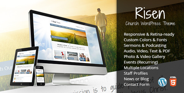 Risen - Church WordPress Theme (Responsive) - Churches Nonprofit