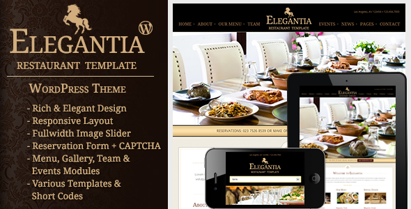 Elegantia - Restaurant and Cafe WordPress Theme - Restaurants & Cafes Entertainment