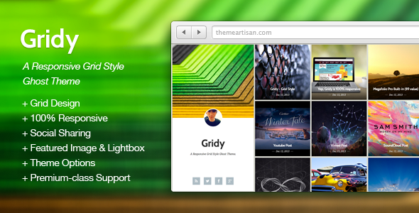 Gridy: A Responsive Grid Style Ghost Theme - Ghost Themes Blogging