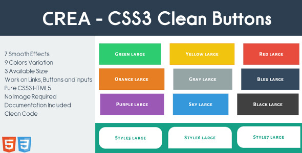 CREA - CSS3 Clean Buttons - CodeCanyon Item for Sale