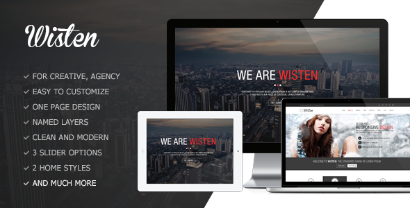 Wisten One Page PSD Theme - Creative PSD Templates