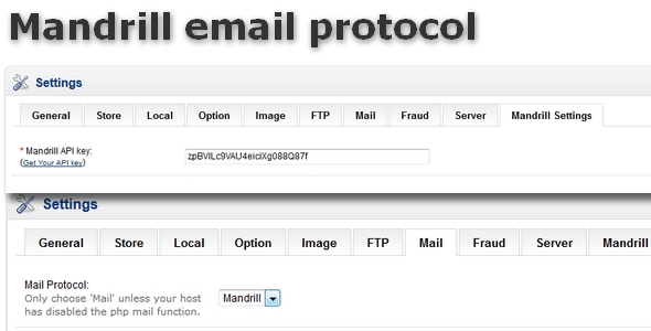 Mandrill email protocol for OpenCart