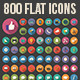 800 Flat Icons