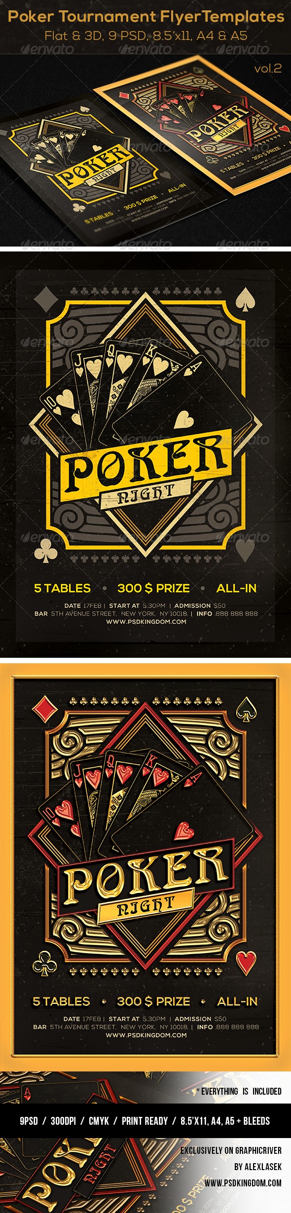 Poker Magazine Ad, Poster or Flyer - Flat & 3D v2 (Sports)