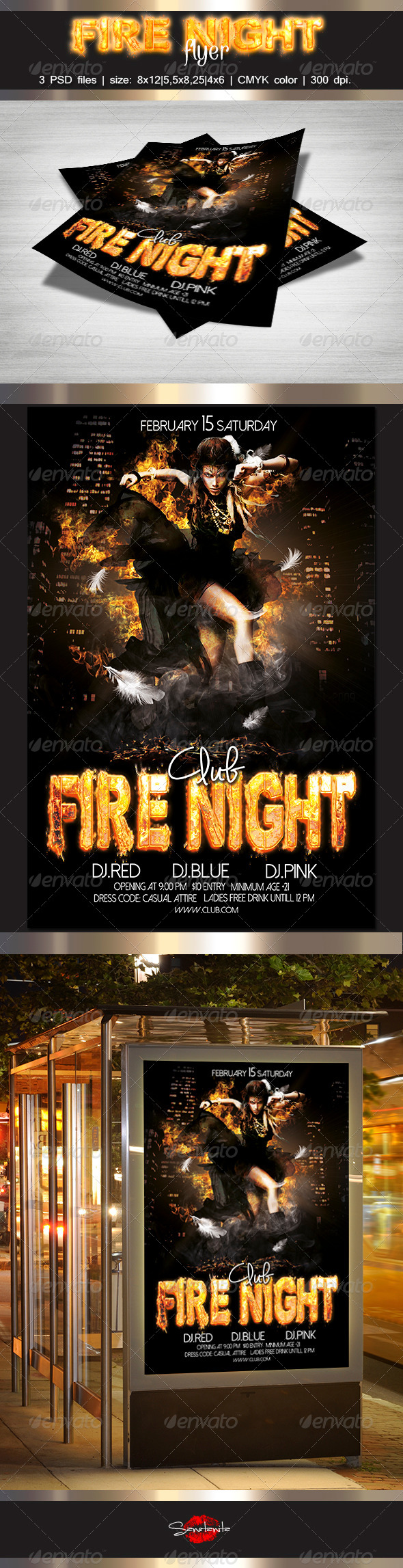 Fire Night Flyer Template (Clubs & Parties)