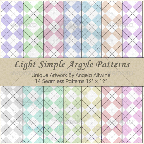 Light Simple Argyle Pattern Set - Patterns Backgrounds
