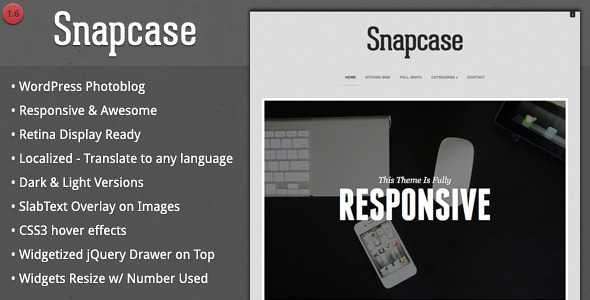 Snapcase - Responsive WordPress Photoblog Theme - Photography Creative